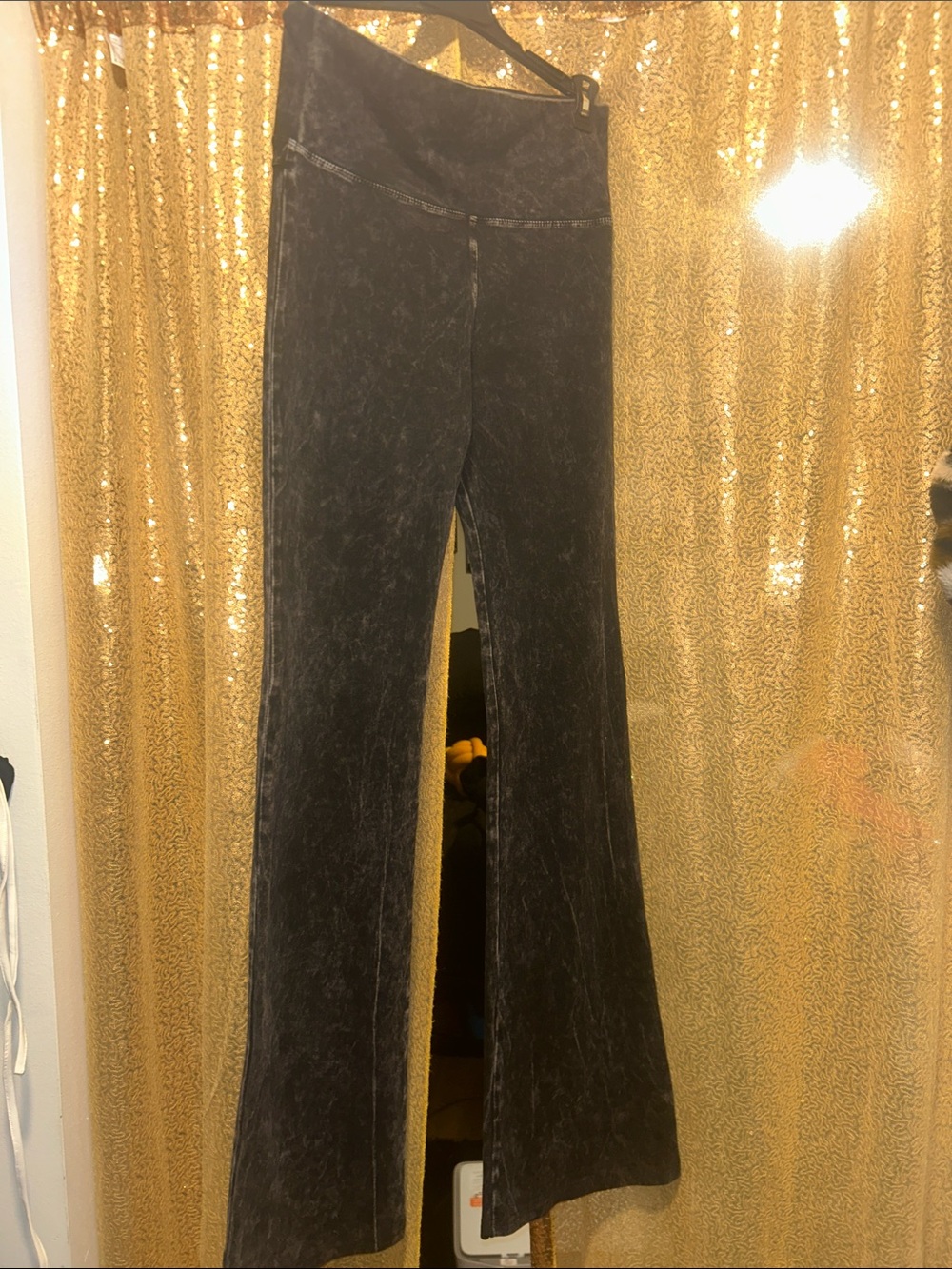 T Party Fashion Black Mineral Wash Boot Cut Pants